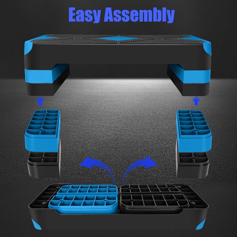 HooKung Adjustable Workout Aerobic Stepper in Fitness & Exercise Step Platform Trainer 3 settings adjustable height 4”-6”-8” - Image 3